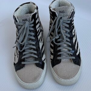 P448 Black and White Zebra High-Tops